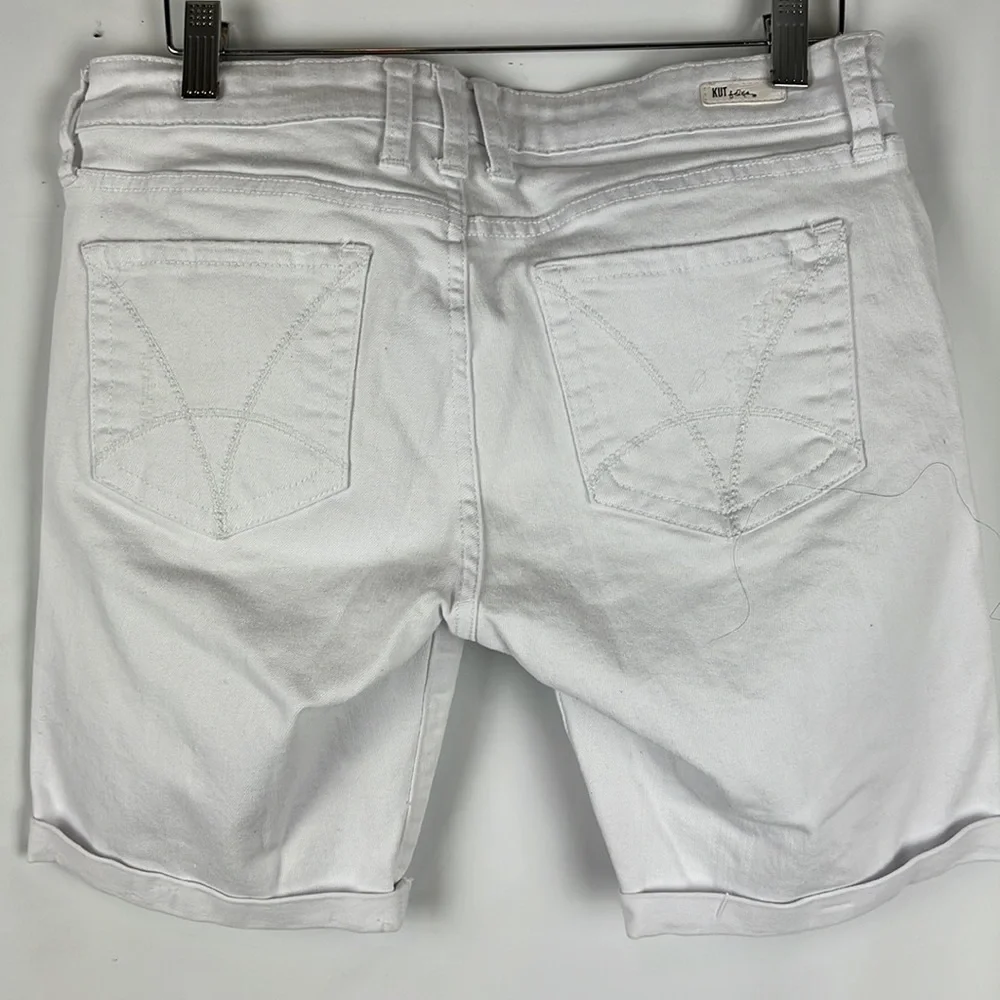 KUT from The Kloth Catherine Boyfriend White Summer Relaxed Fit Shorts Size 4‎